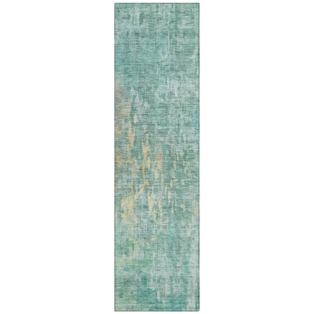 LOOMLAN Rugs Lunisse Teal Washable Indoor-Outdoor Rug