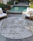 LOOMLAN Rugs Lurea Brown Washable Indoor-Outdoor Rug
