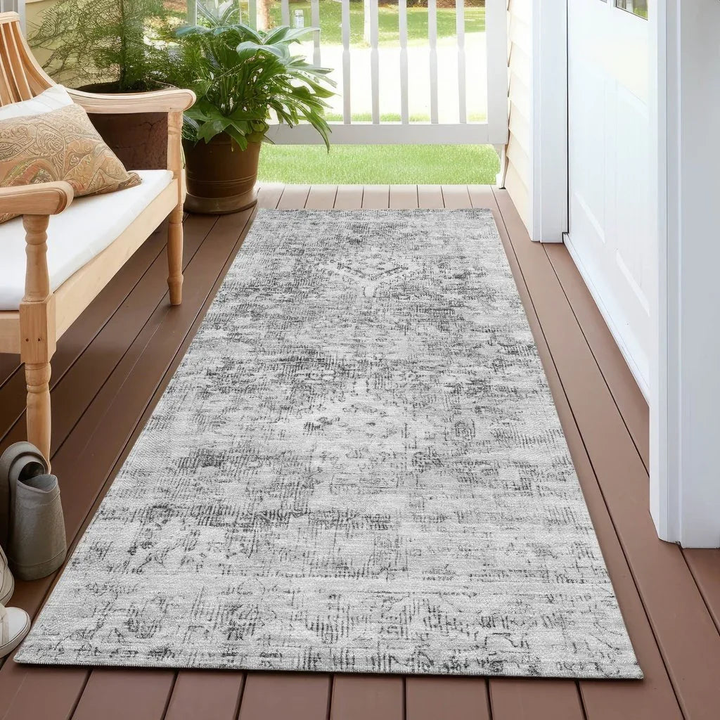 LOOMLAN Rugs Lurea Gray Washable Indoor-Outdoor Rug