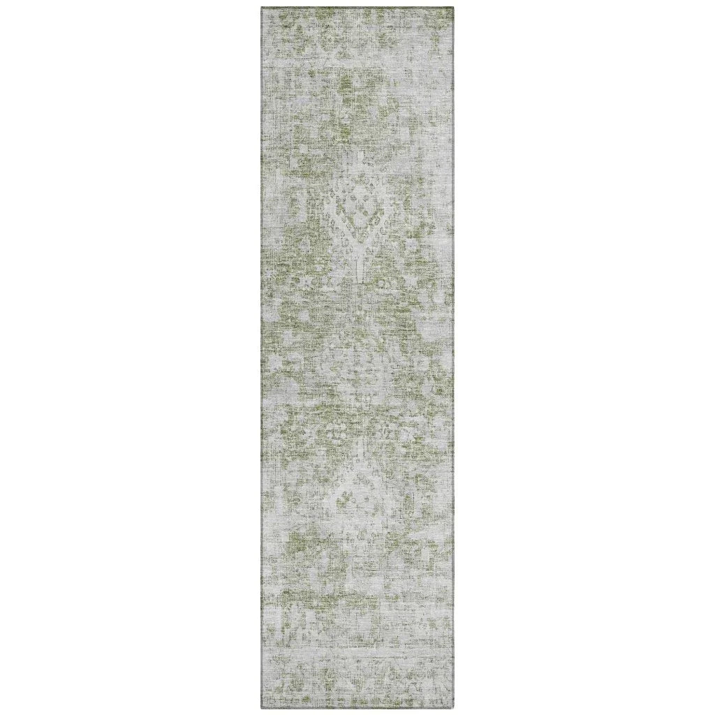 LOOMLAN Rugs Lurea Green Washable Indoor-Outdoor Rug