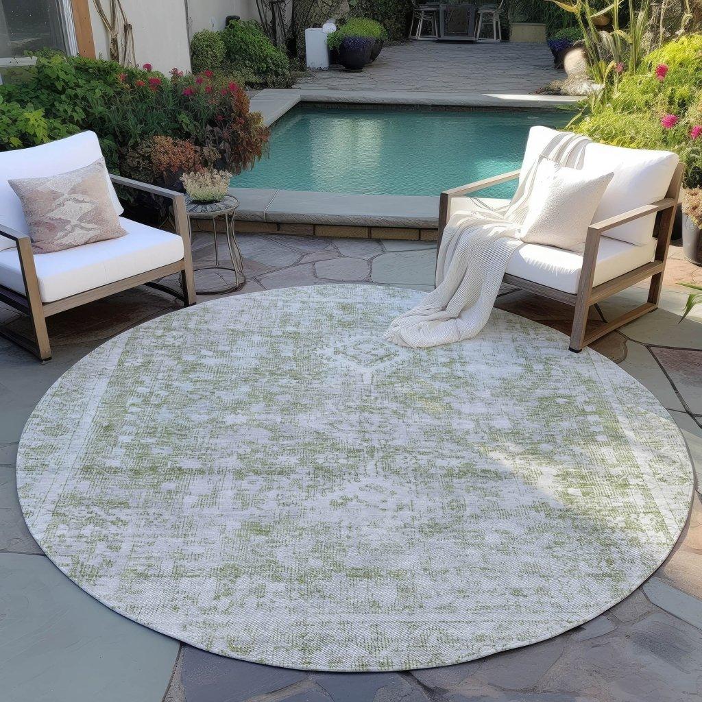 LOOMLAN Rugs Lurea Green Washable Indoor-Outdoor Rug