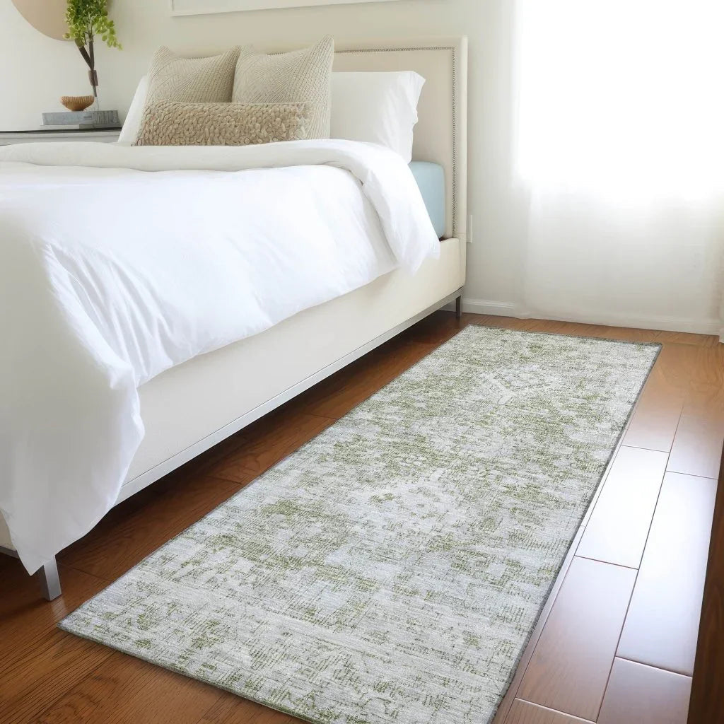 LOOMLAN Rugs Lurea Green Washable Indoor-Outdoor Rug