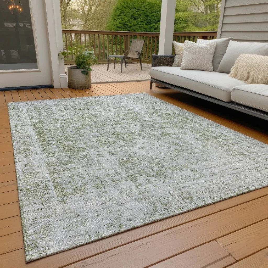 LOOMLAN Rugs Lurea Green Washable Indoor-Outdoor Rug