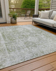 LOOMLAN Rugs Lurea Green Washable Indoor-Outdoor Rug