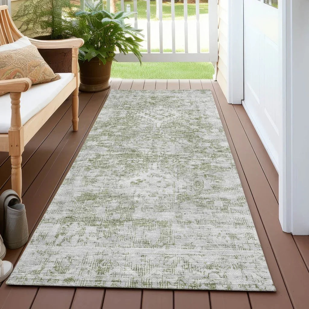 LOOMLAN Rugs Lurea Green Washable Indoor-Outdoor Rug