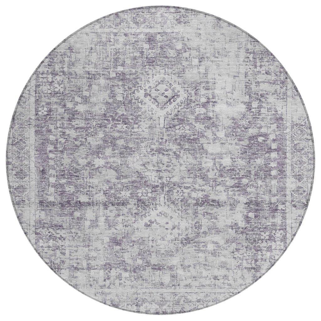 LOOMLAN Rugs Lurea Purple Washable Indoor-Outdoor Rug