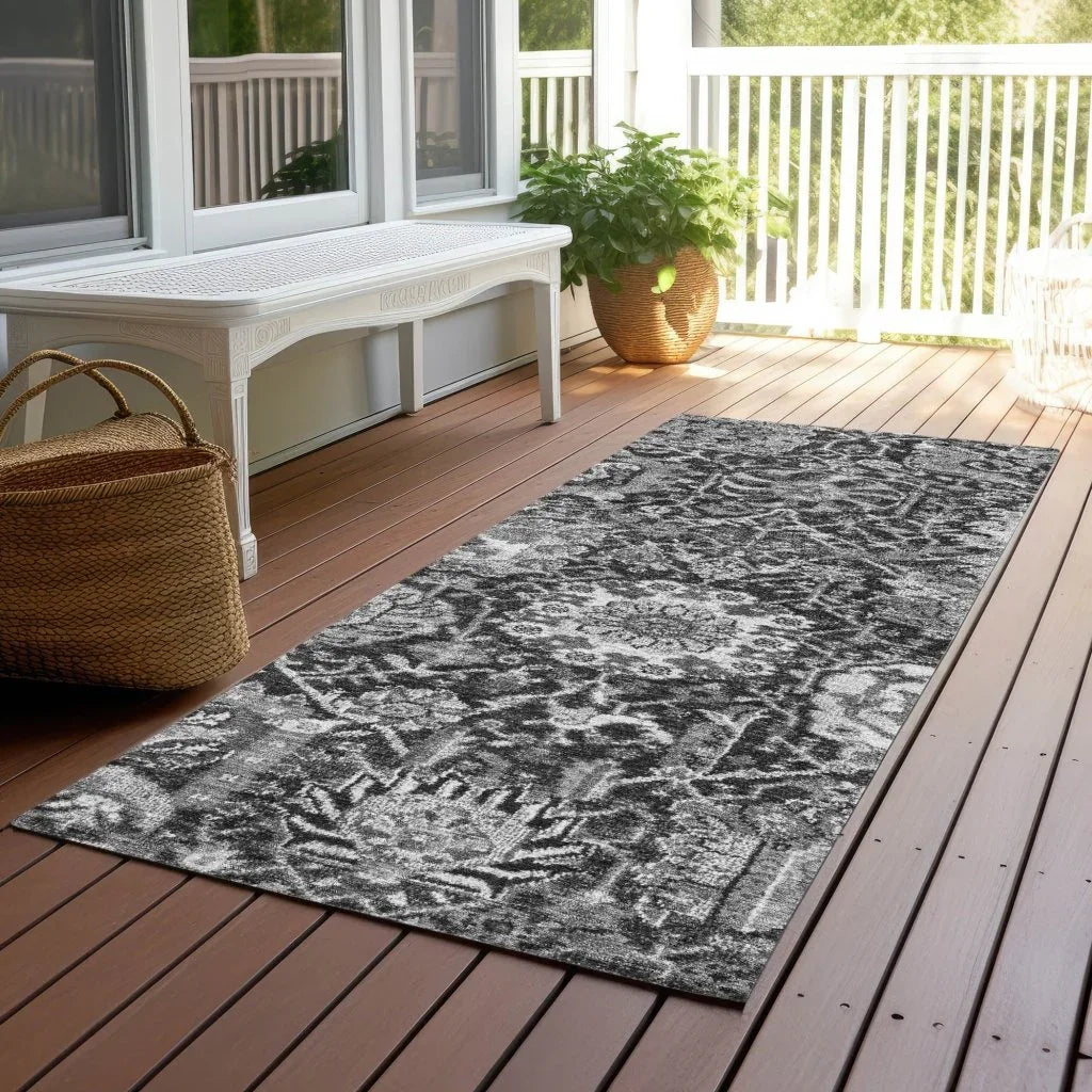 LOOMLAN Rugs Lureva Gray Washable Indoor-Outdoor Rug