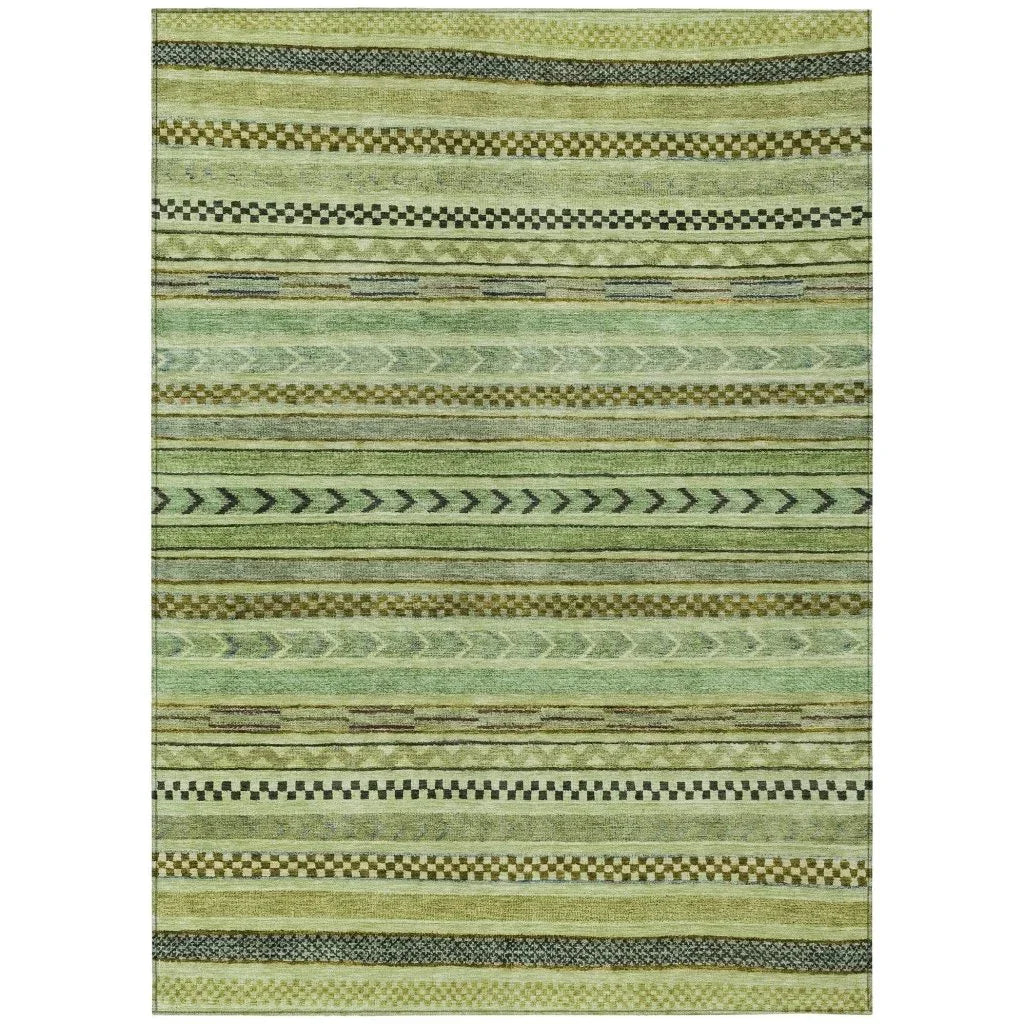 LOOMLAN Rugs Luthyra Aloe Washable Indoor-Outdoor Rug