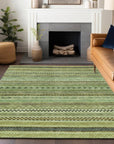 LOOMLAN Rugs Luthyra Aloe Washable Indoor-Outdoor Rug