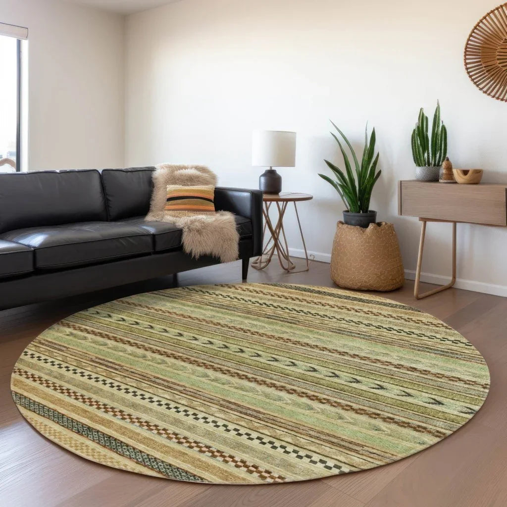 LOOMLAN Rugs Luthyra Beige Washable Indoor-Outdoor Rug