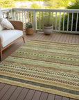LOOMLAN Rugs Luthyra Beige Washable Indoor-Outdoor Rug