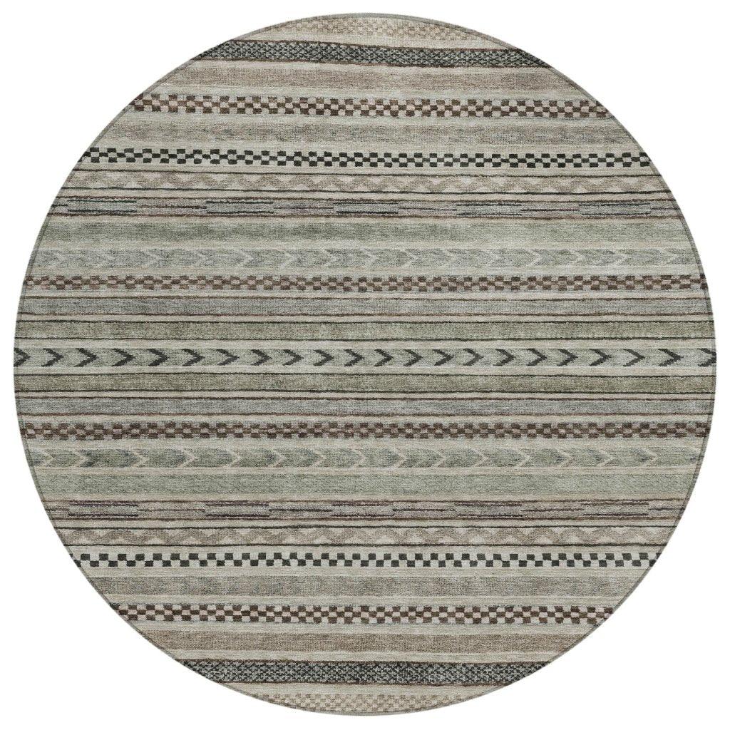 LOOMLAN Rugs Luthyra Brown Washable Indoor-Outdoor Rug