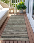 LOOMLAN Rugs Luthyra Brown Washable Indoor-Outdoor Rug