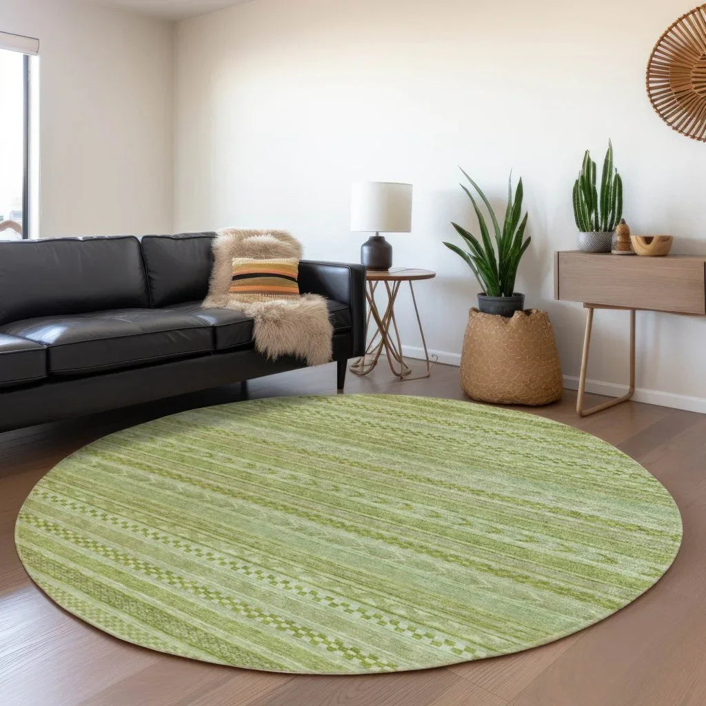 LOOMLAN Rugs Luthyra Green Washable Indoor-Outdoor Rug