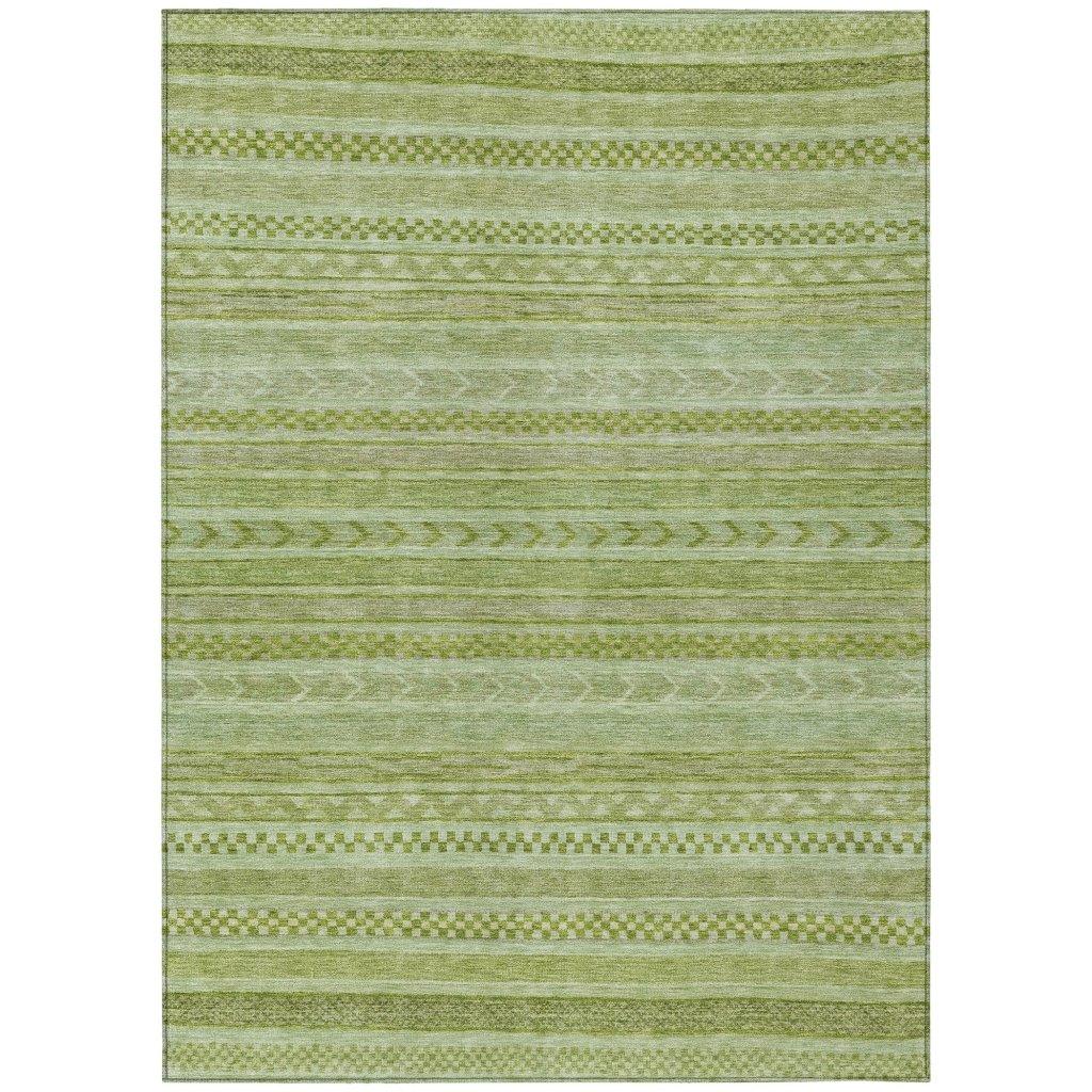 LOOMLAN Rugs Luthyra Green Washable Indoor-Outdoor Rug