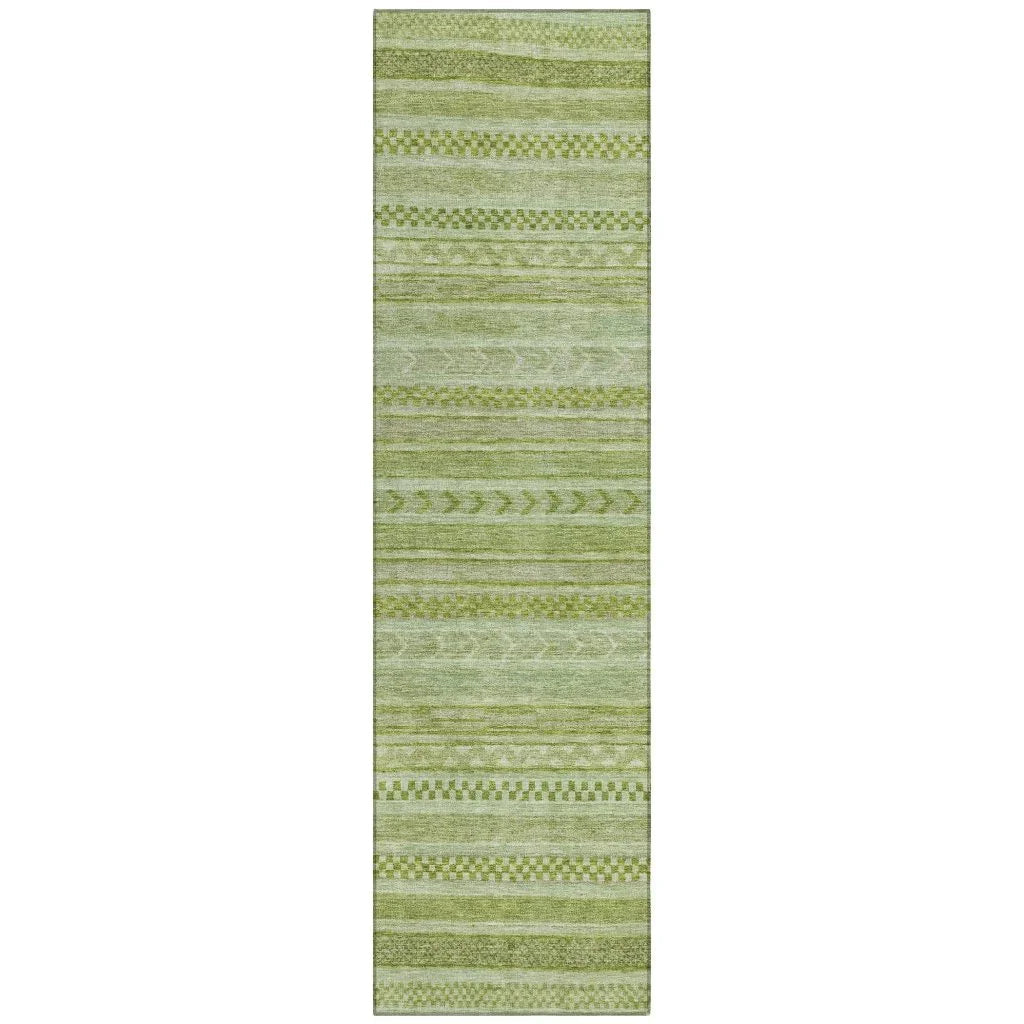LOOMLAN Rugs Luthyra Green Washable Indoor-Outdoor Rug