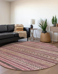 LOOMLAN Rugs Luthyra Pink Washable Indoor-Outdoor Rug