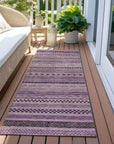 LOOMLAN Rugs Luthyra Purple Washable Indoor-Outdoor Rug