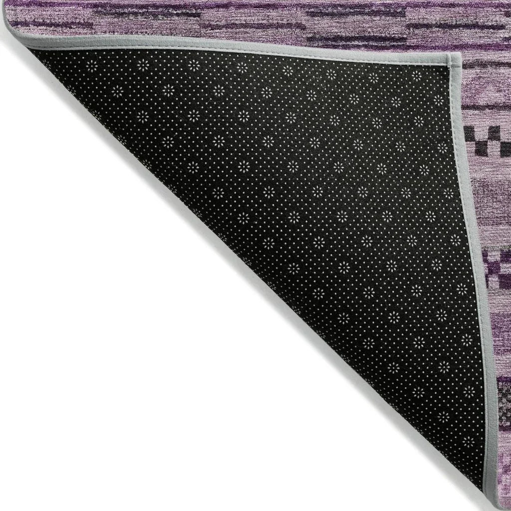 LOOMLAN Rugs Luthyra Purple Washable Indoor-Outdoor Rug