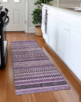 LOOMLAN Rugs Luthyra Purple Washable Indoor-Outdoor Rug