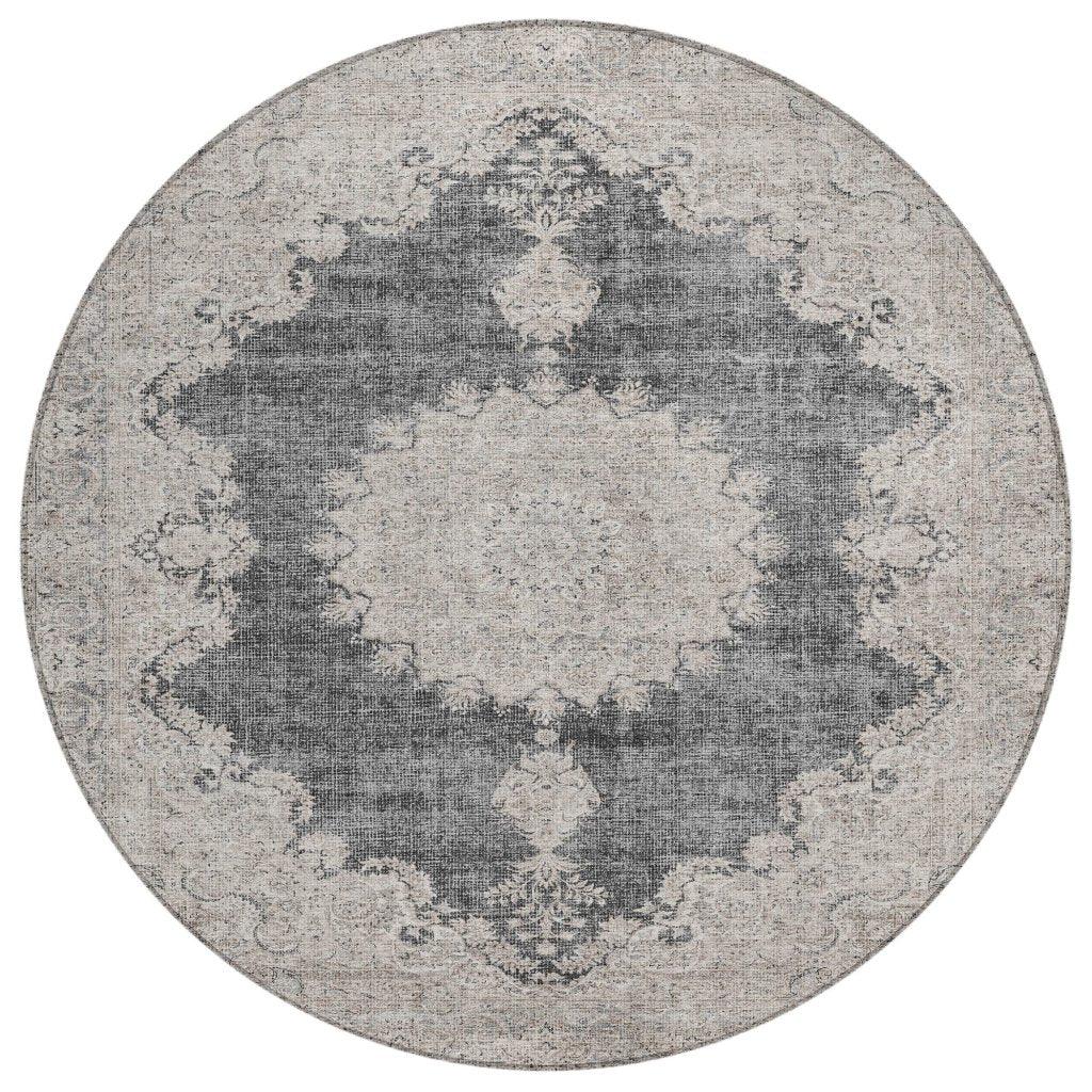 LOOMLAN Rugs Lyra Black Washable Indoor-Outdoor Rug