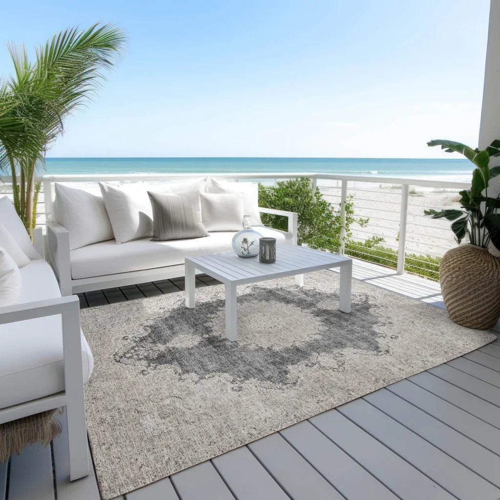LOOMLAN Rugs Lyra Black Washable Indoor-Outdoor Rug