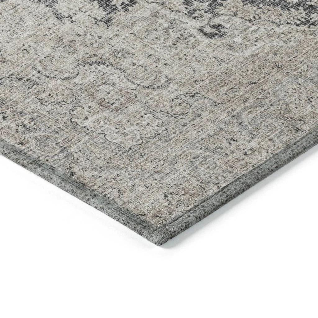 LOOMLAN Rugs Lyra Black Washable Indoor-Outdoor Rug