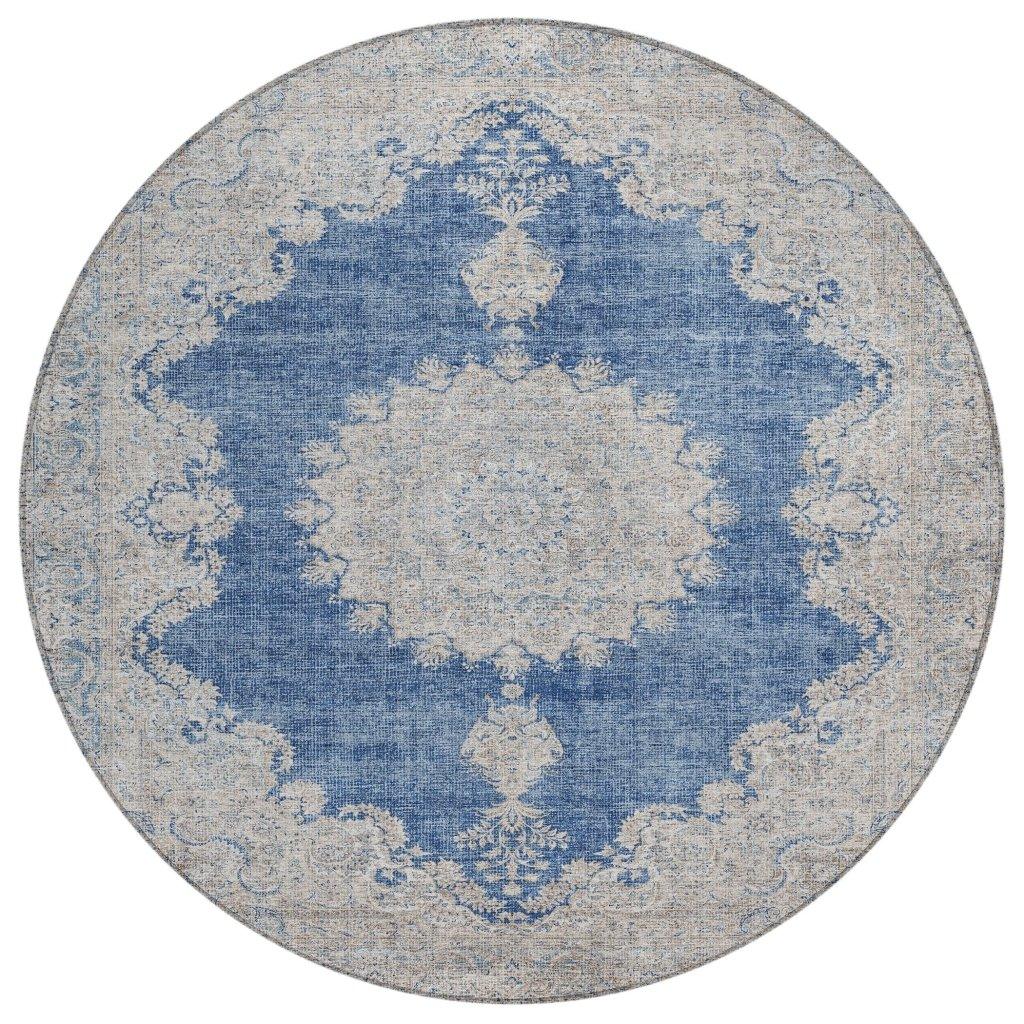 LOOMLAN Rugs Lyra Blue Washable Indoor-Outdoor Rug
