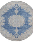 LOOMLAN Rugs Lyra Blue Washable Indoor-Outdoor Rug