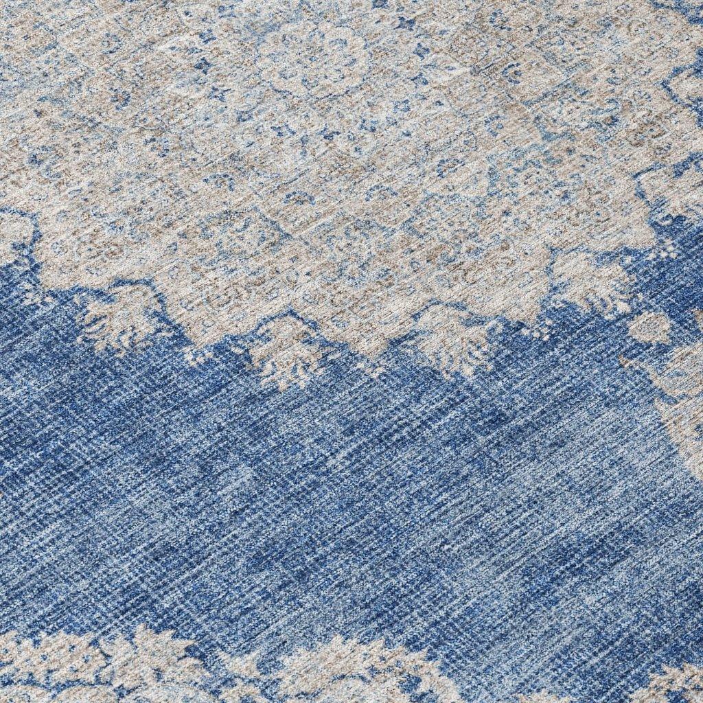 LOOMLAN Rugs Lyra Blue Washable Indoor-Outdoor Rug