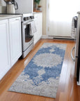 LOOMLAN Rugs Lyra Blue Washable Indoor-Outdoor Rug
