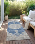 LOOMLAN Rugs Lyra Blue Washable Indoor-Outdoor Rug