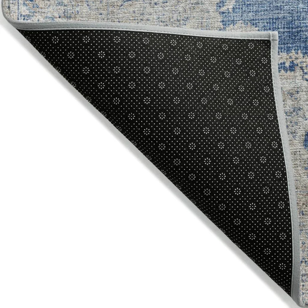 LOOMLAN Rugs Lyra Blue Washable Indoor-Outdoor Rug