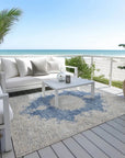 LOOMLAN Rugs Lyra Blue Washable Indoor-Outdoor Rug