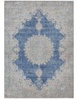 LOOMLAN Rugs Lyra Blue Washable Indoor-Outdoor Rug