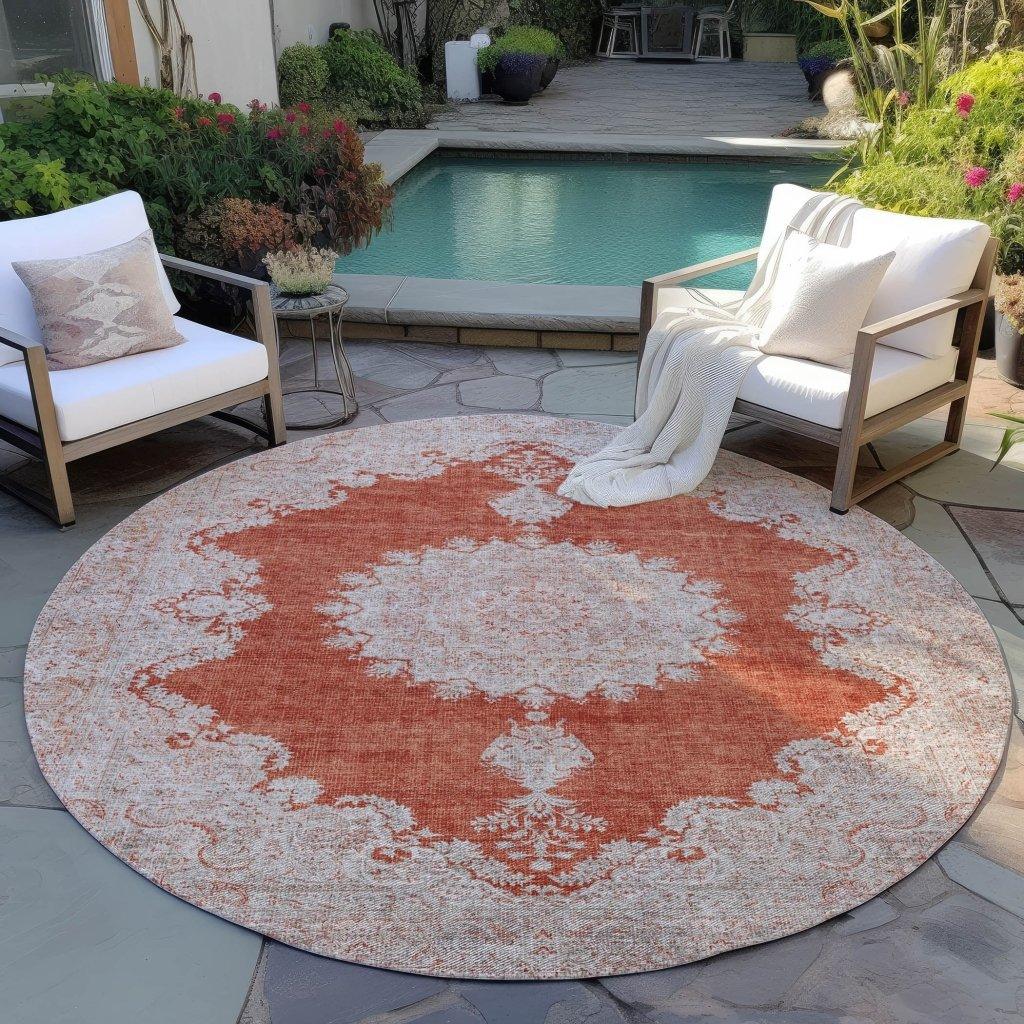 LOOMLAN Rugs Lyra Orange Washable Indoor-Outdoor Rug