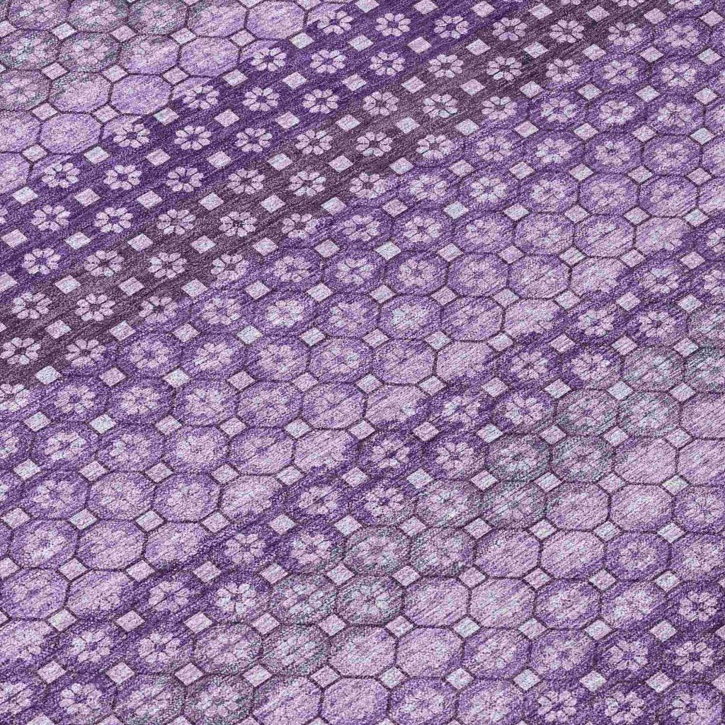 LOOMLAN Rugs Lyrella Purple Washable Indoor-Outdoor Rug