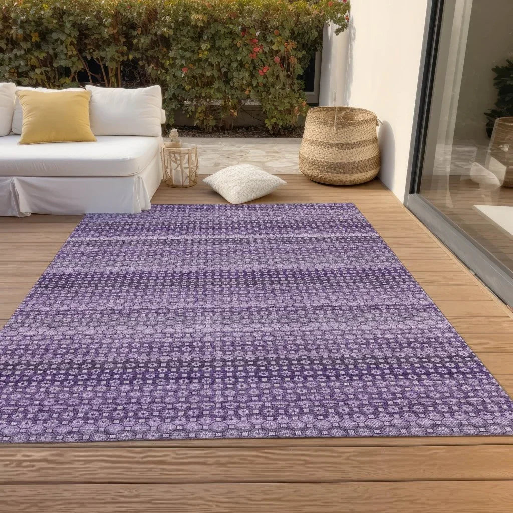 LOOMLAN Rugs Lyrella Purple Washable Indoor-Outdoor Rug