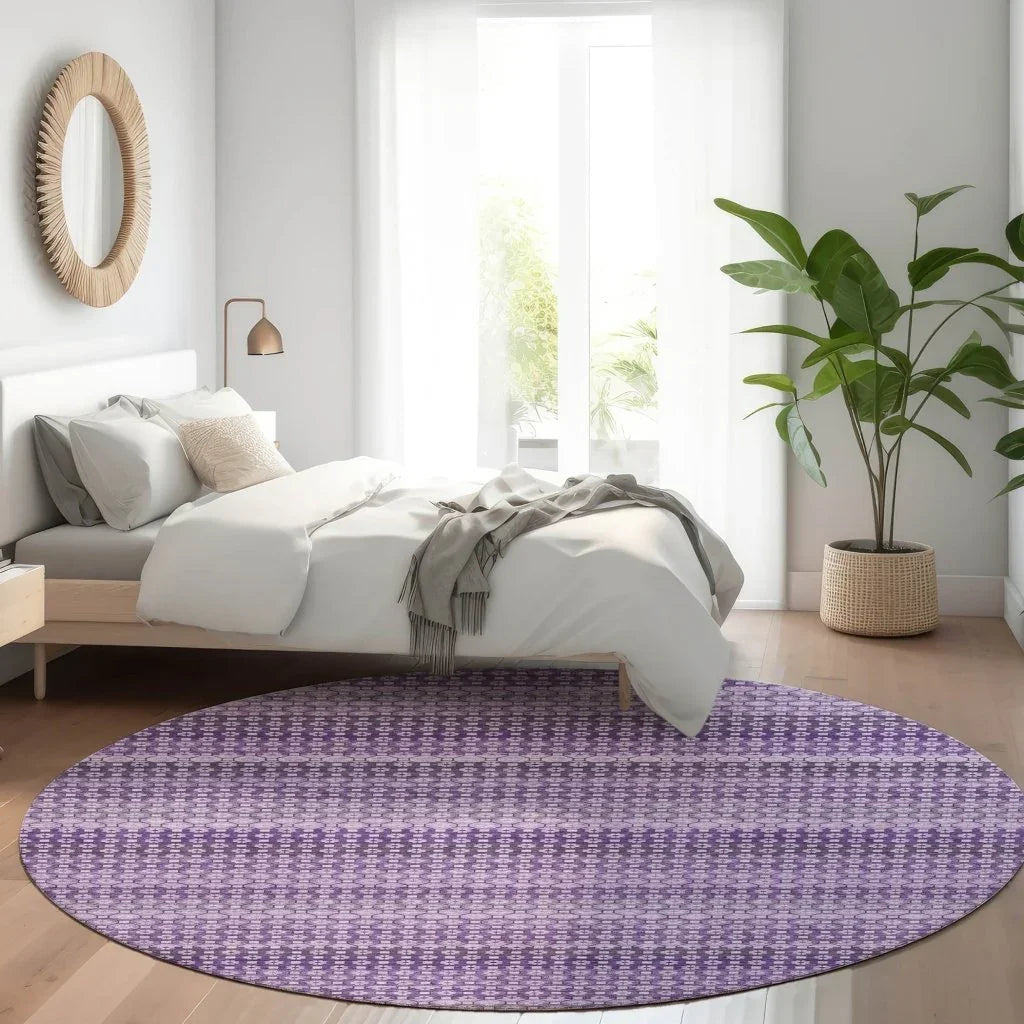LOOMLAN Rugs Lyrella Purple Washable Indoor-Outdoor Rug