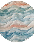 LOOMLAN Rugs Lyrette Teal Washable Indoor-Outdoor Rug