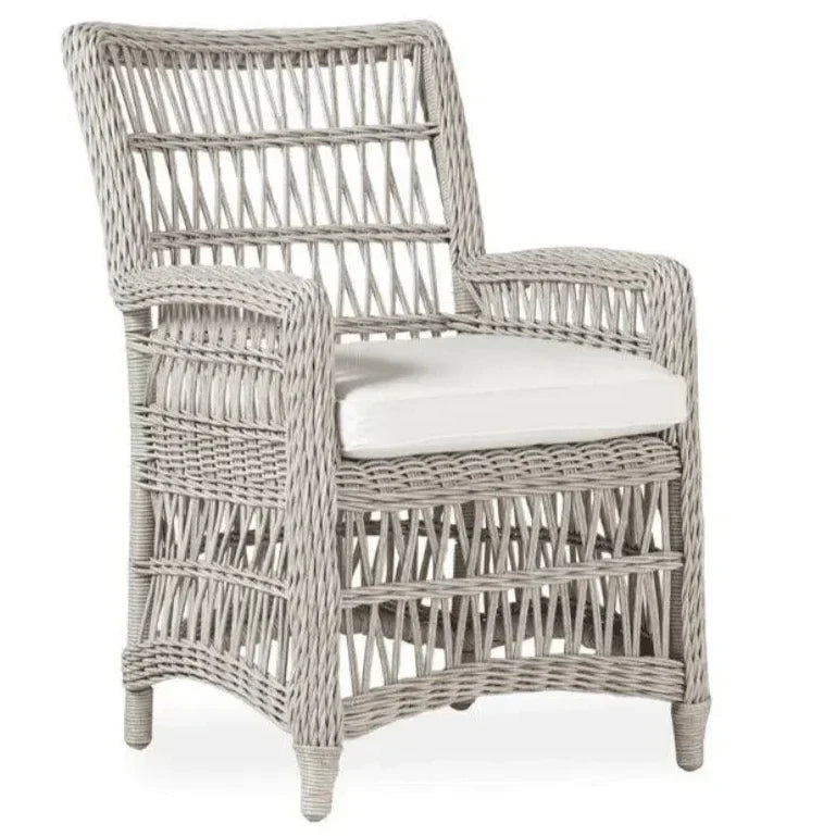 Lloyd Flanders Mackinac Patio Dining Armchair Sunbrella Cushion