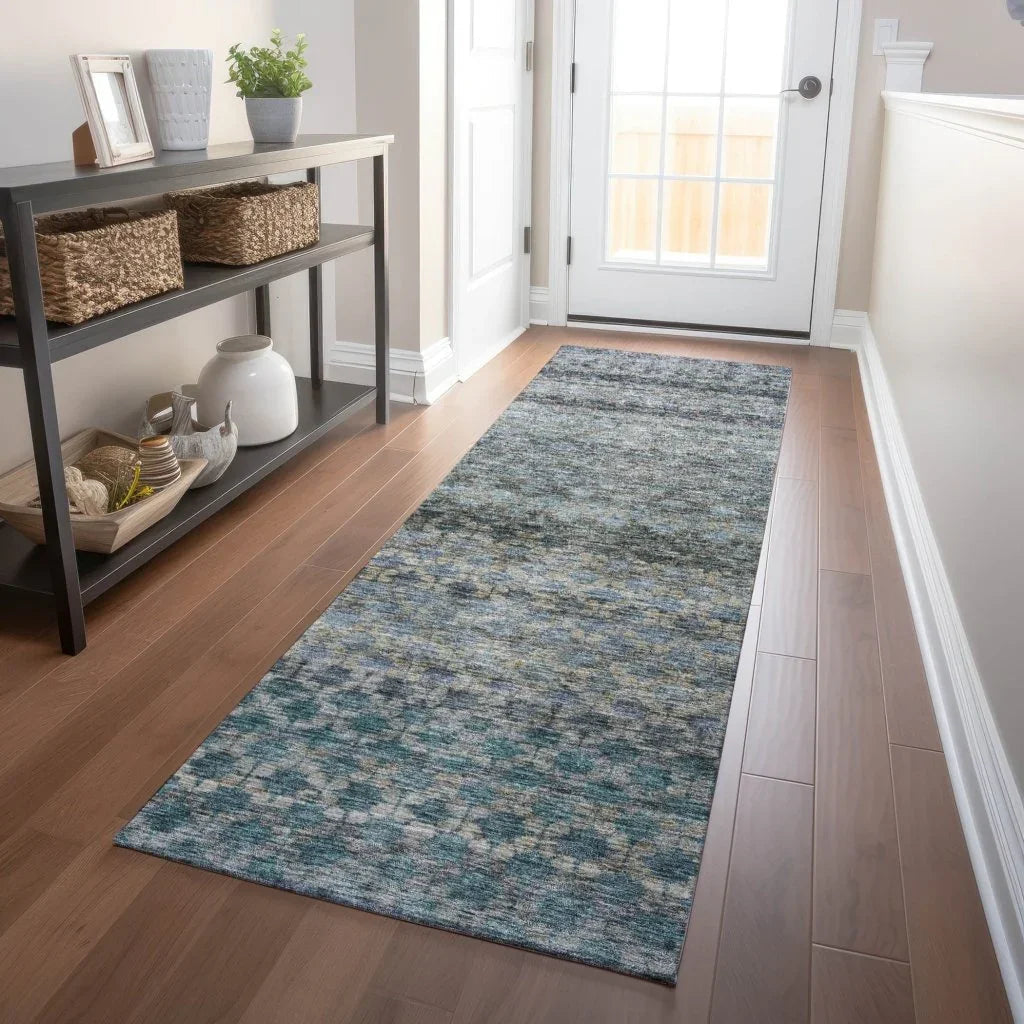 LOOMLAN Rugs Maelis Blue Washable Indoor-Outdoor Rug