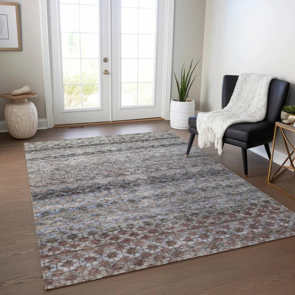 LOOMLAN Rugs Maelis Brown Washable Indoor-Outdoor Rug