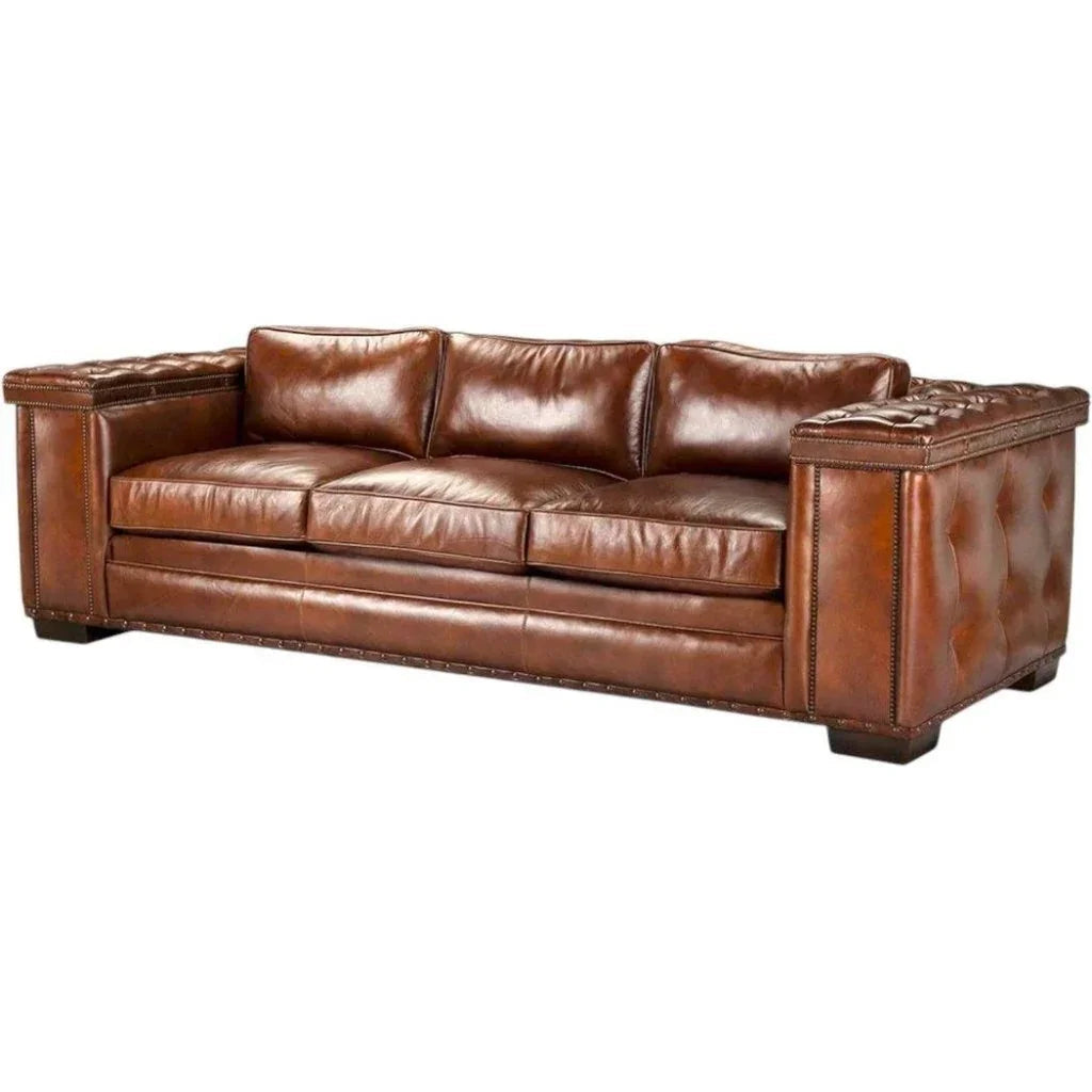 Maestro Large Size Low Profile Leather Couch Wide Arms - LOOMLAN - Uptown Sebastian - Sofas &amp; Loveseats