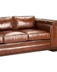 Maestro Large Size Low Profile Leather Couch Wide Arms