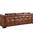 Maestro Large Size Low Profile Leather Couch Wide Arms