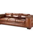 Maestro Large Size Low Profile Leather Couch Wide Arms