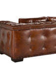 Maestro Large Size Low Profile Leather Couch Wide Arms