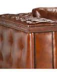 Maestro Large Size Low Profile Leather Couch Wide Arms