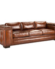 Maestro Large Size Low Profile Leather Couch Wide Arms